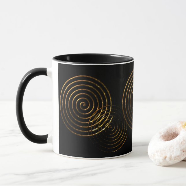 Caneca Símbolo Céltico Espiral - metálico dourado (Com Donut)