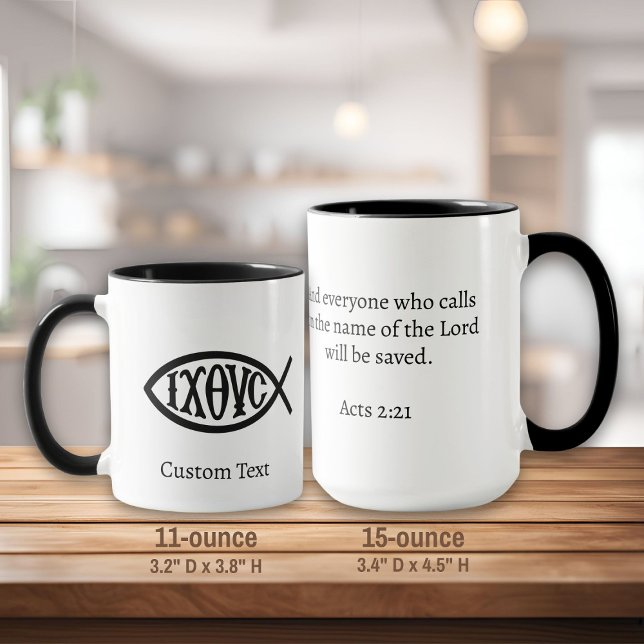 Caneca Símbolo Cristão Ichthys (Criador carregado)