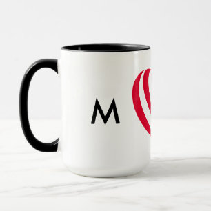 Caneca Símbolo de Amor Minimalista Coração Vermelho Abstr