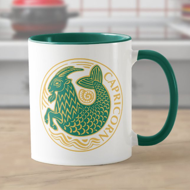 Caneca Símbolo de Capricórnio do Zodíaco (Criador carregado)