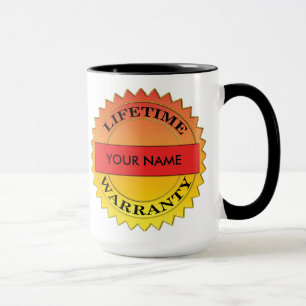Caneca Símbolo de garantia vitalícia Seu nome Coffee Mug