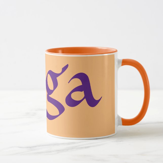 Caneca Símbolo de Paz de Yoga Floral (Direita)