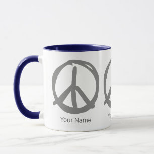 Caneca Símbolo de Paz - Sinal de Vintage para Hippie Pací