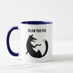 Caneca Símbolo de Tatuagem Tribal da Fox Preta e Branca
