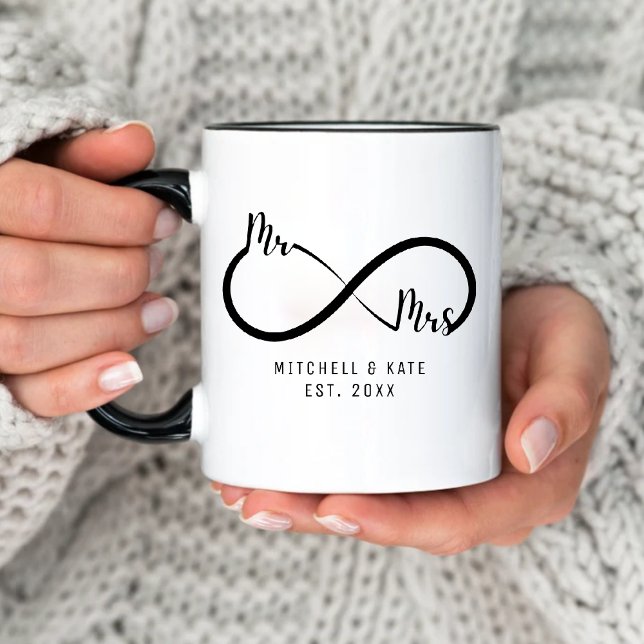 Caneca Símbolo do Infinito Casamento Sr. e Sra. (Mr & Mrs Infinity Symbol Wedding Mug
)
