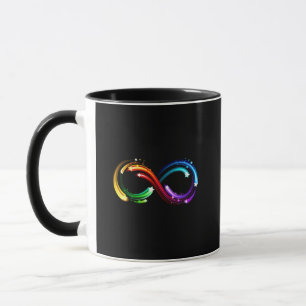 Caneca Símbolo do infinito de cometas arco-íris