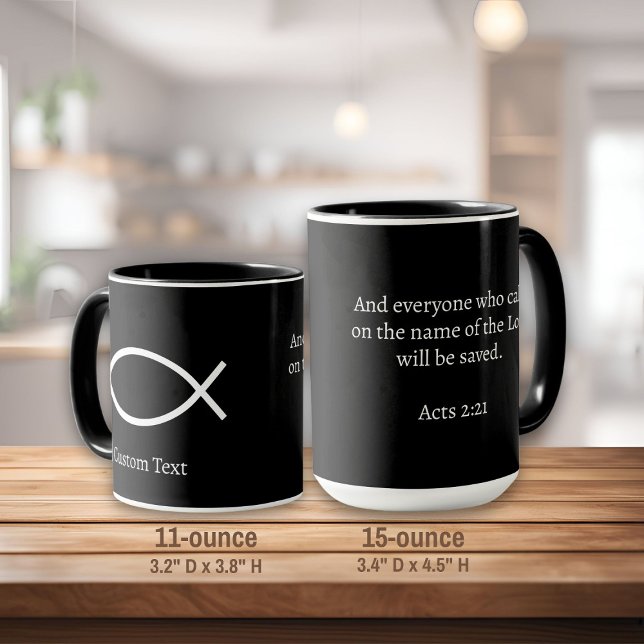Caneca Símbolo do Peixe de Jesus (Criador carregado)