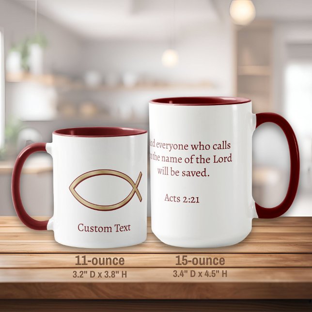 Caneca Símbolo do Peixe de Jesus (Criador carregado)