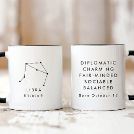 Caneca Símbolo Mineral Personalizado Libra Zodiac