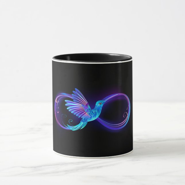 Caneca Símbolo Neon Infinity com Hummingbird brilhante (Centro)