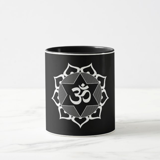 Caneca Símbolo original de Yoga OM branco (Centro)