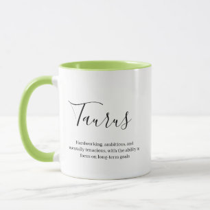 Caneca "Símbolo personalizado Taurus Zodiac Nome e caract