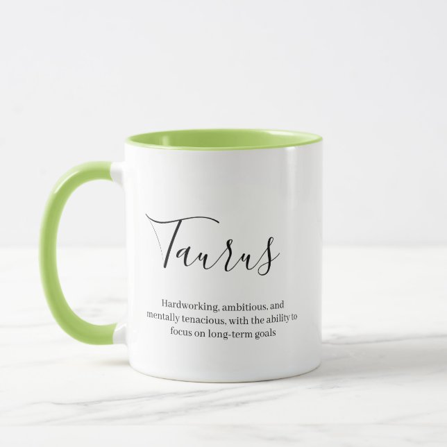 Caneca "Símbolo personalizado Taurus Zodiac Nome e caract (Esquerda)