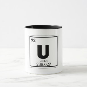 Caneca Símbolo químico de urânio fórmula química
