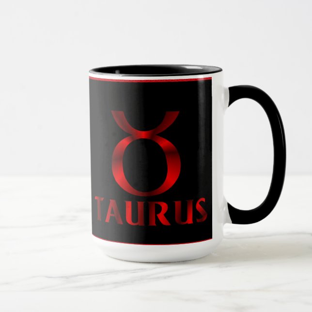 Caneca Símbolo vermelho do horóscopo do Taurus (Direita)