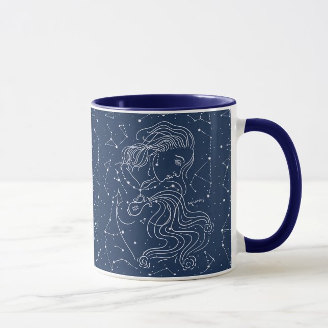 Caneca Símbolo Zodiac Garota Aquarius (Direita)