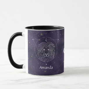 Caneca Símbolo Zodiac Leo Watercolor Mug Personalizável