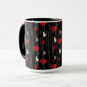 Caneca Símbolos de cartas de pôquer.