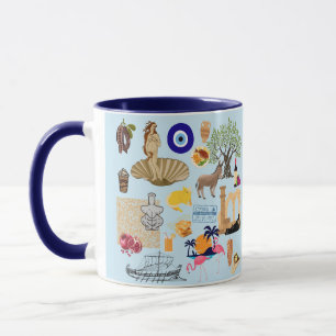 Caneca Símbolos de Chipre Amantes de Viagens