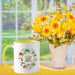 Caneca Símbolos de Estado do Tema de Idaho de Arte Vetor