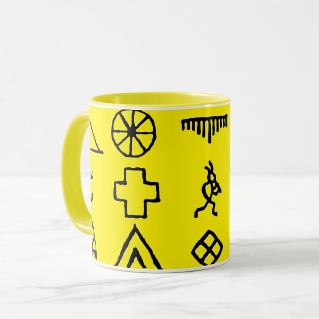 Caneca Símbolos de Imagem Nativa Americana (Frente Esquerda)