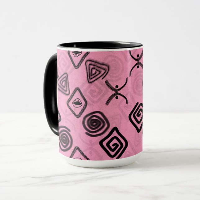 Caneca Símbolos de rosa. (Frente Esquerda)