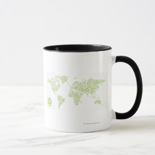 Caneca Símbolos do reciclar usados para criar o planeta