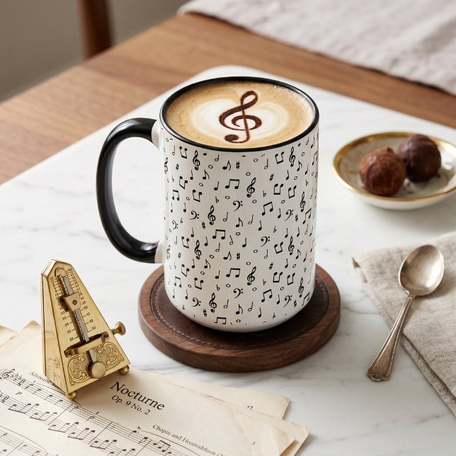 Caneca símbolos musicais (Criador carregado)