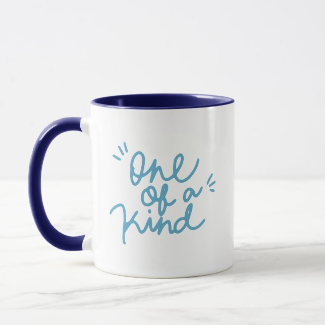 Caneca Simple Cheerfull One of a Kind Soft Teal Blue  (Esquerda)