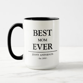 Caneca Simple Custom Design Best Mom Ever Mothers Gift