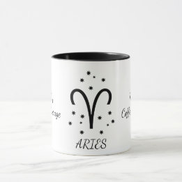Caneca Simple Typoghraphy Aries Zodiac Coffee