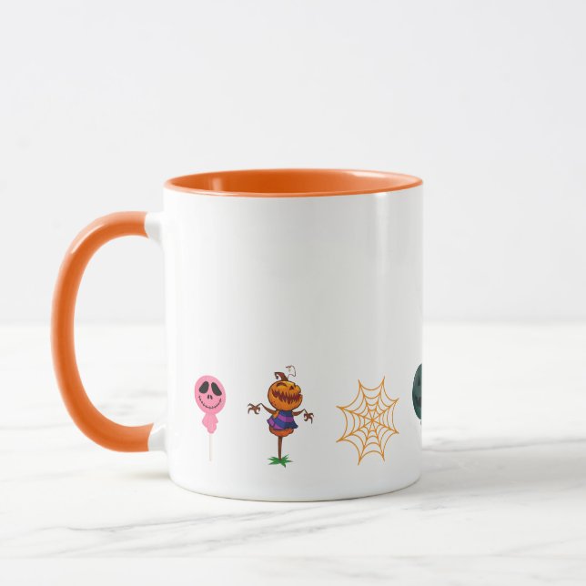 Caneca Simples Abóbora do Halloween encara a festa do fan (Esquerda)