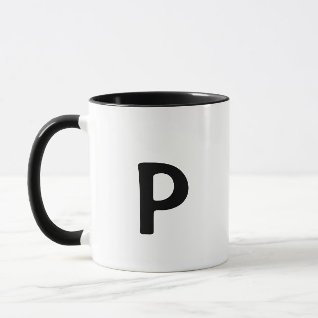 Caneca simples e mínimo adicione a foto do seu monograma  (Esquerda)