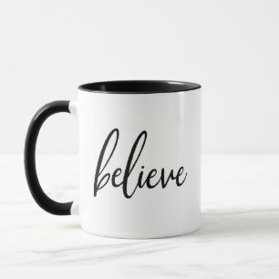 Caneca Simples estilo de fazenda Acredite no café de Nata