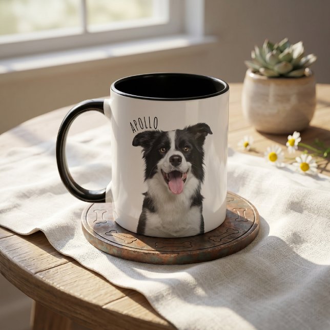 Caneca Simples Moderna com Nome e Foto do Animal d (Criador carregado)