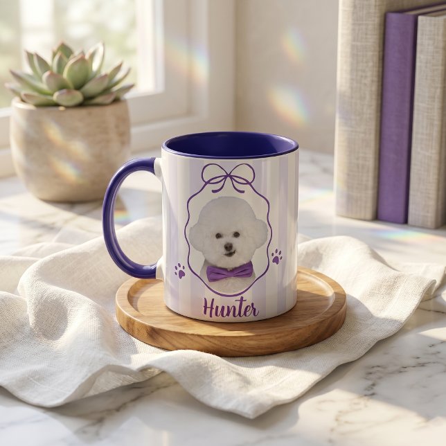 Caneca Simples Moderna com Nome e Foto do Pet (Criador carregado)
