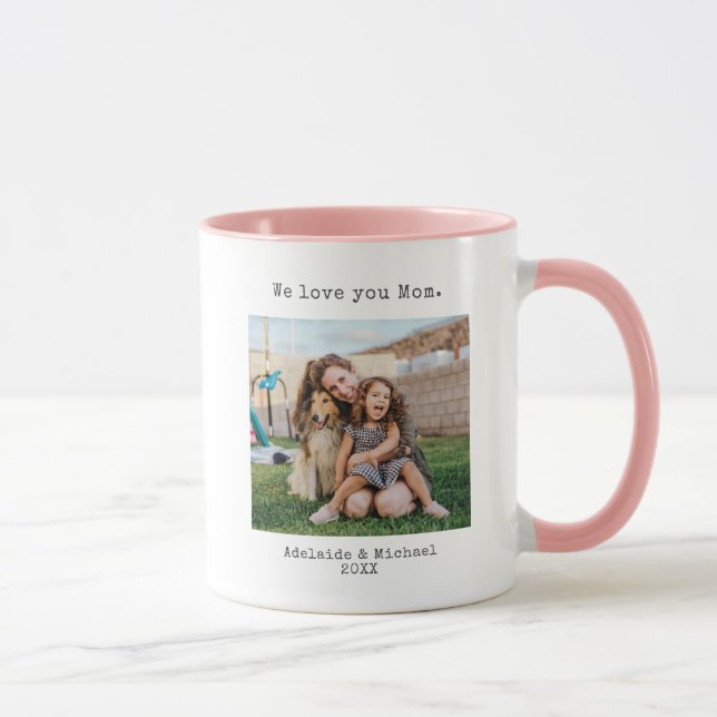 Caneca Simples Moderno Amamos Você Mãe Dia de as mães Caf (Direita)