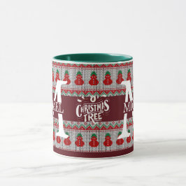 Caneca Simples Monograma Moderno e Elegante de Natal
