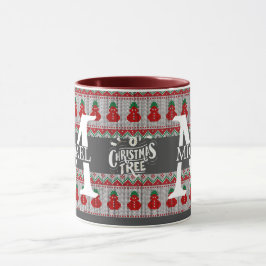 Caneca Simples Monograma Moderno e Elegante de Natal