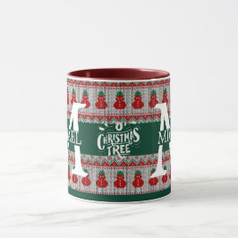 Caneca Simples Monograma Moderno e Elegante de Natal