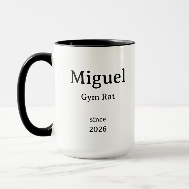Caneca Simples para Fã de Academia Minimalista (Esquerda)