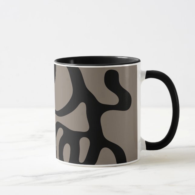 Caneca Sinais distantes: Abstrato preto e Cinza (Direita)