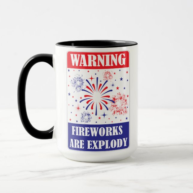 Caneca Sinal de Alerta de Fogos de Artifício (Esquerda)