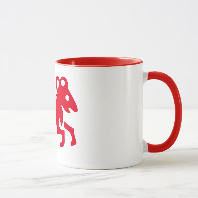 Caneca Sinal de Aries Astrology, Ringer Mug (Direita)