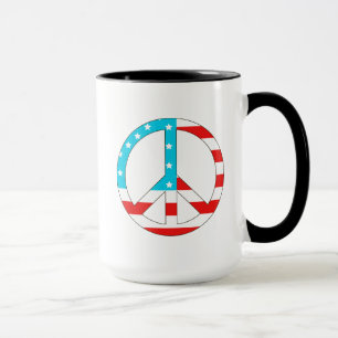 Caneca Sinal de Paz de Bandeira Americana