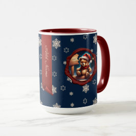 Caneca Sinal de Ursinho de Natal - Banner personalizado -