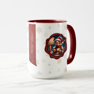 Caneca Sinal de Ursinho de Natal Branco de Banner Persona