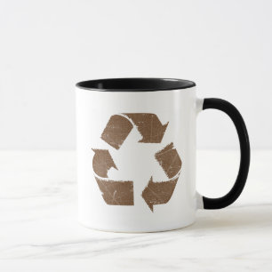 Caneca Sinal do reciclar de Brown do vintage