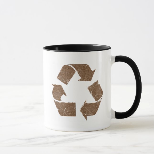Caneca Sinal do reciclar de Brown do vintage (Direita)