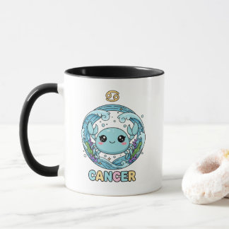 Caneca Sinal do Zodiaco Câncer Kawaii Fofo